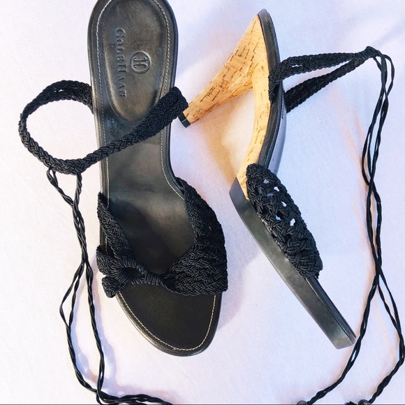 Cole Haan Cork Crocheted Strappy Heels - Picture 7 of 11